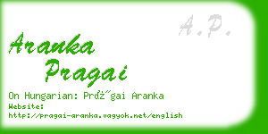 aranka pragai business card